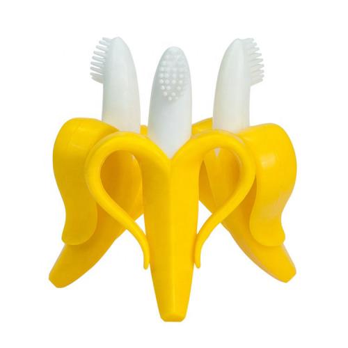 оптовая цена банановая детская силиконовая зубная щетка-прорезыватель игрушка для детей

